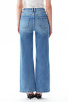 High Rise Drawstring Wide Leg Jeans