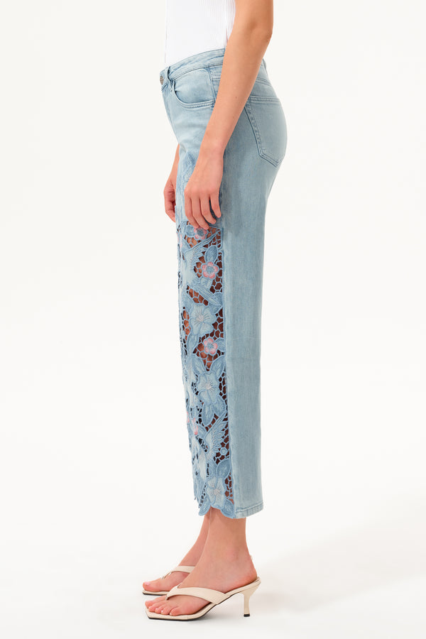 Mid Rise Straight Jeans