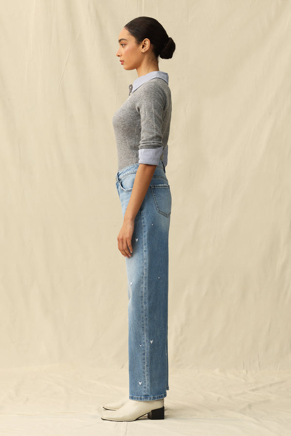Flora Mid Rise Barrel Jeans