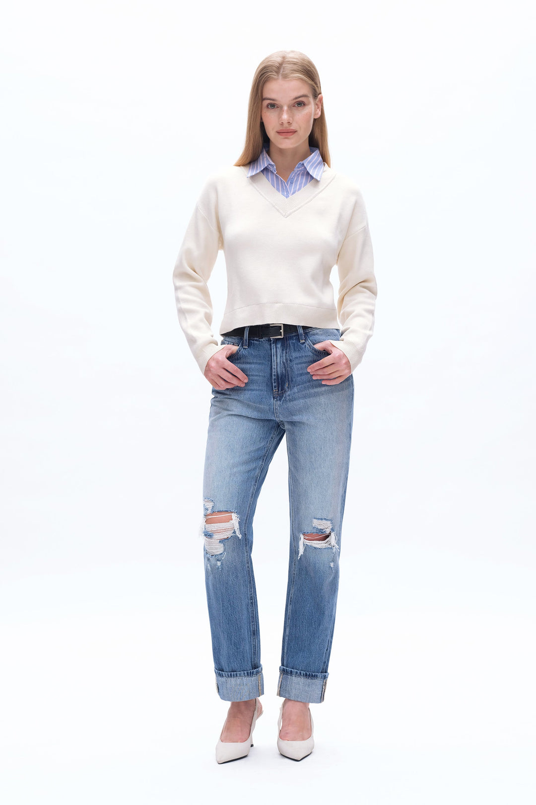 High Rise 90'S Vintage Straight Denim Jeans