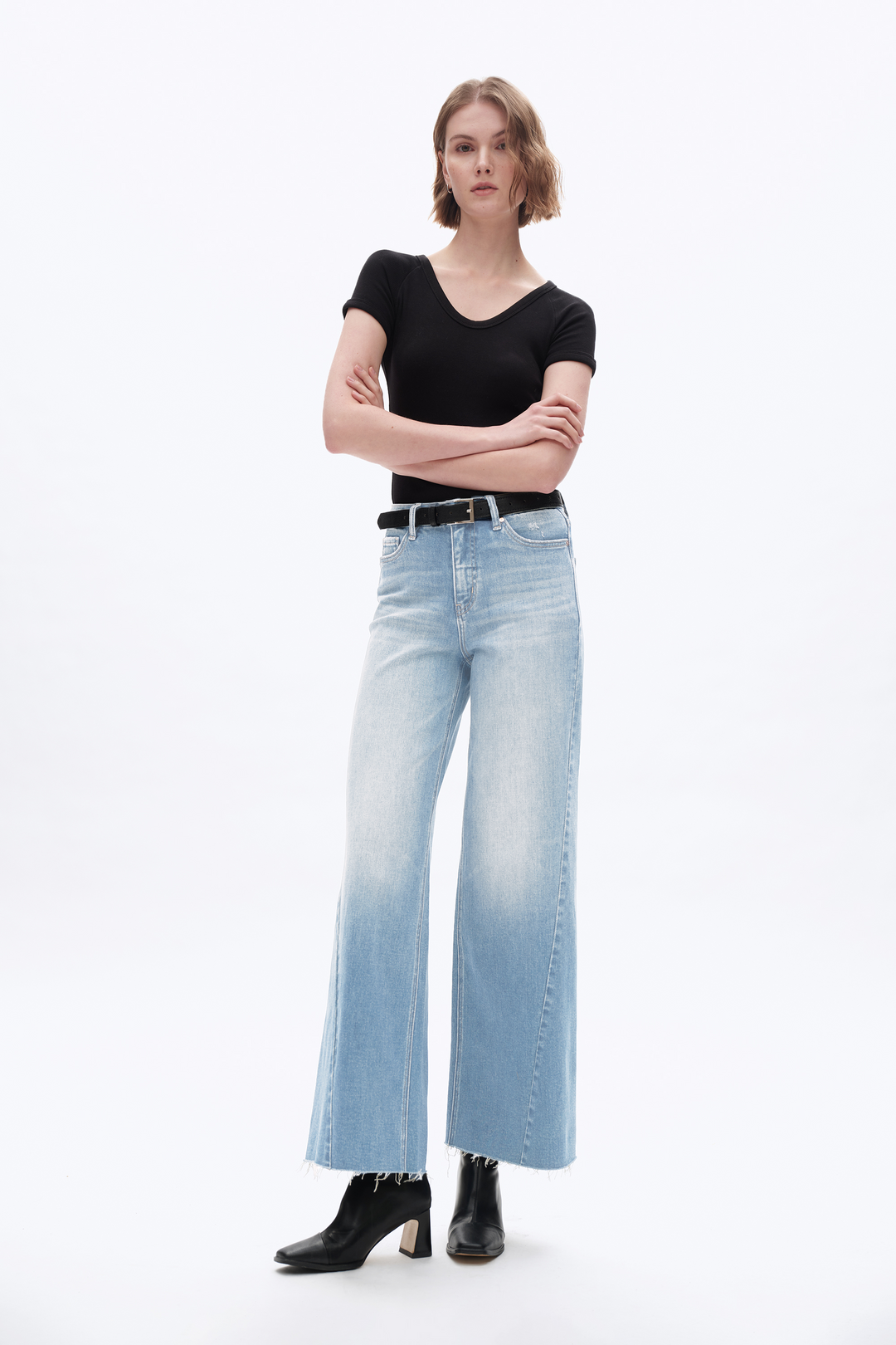 Beth High Rise Wide Leg Denim Jeans