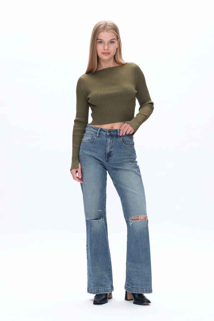 Super High Rise Wide Leg Denim Jeans