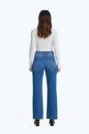 Faded Wash Wide Leg Jeans-Straight-BAYEAS