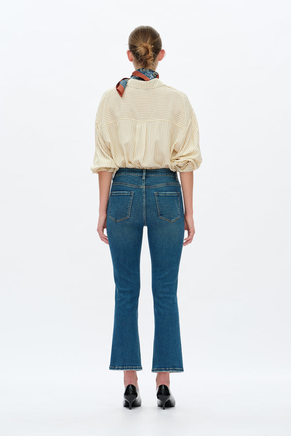High Rise Cropped Flare Pants