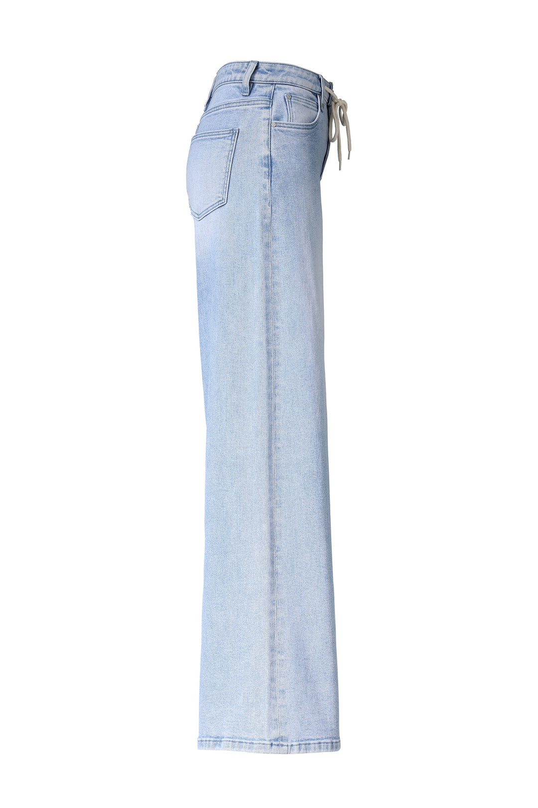 High Rise Drawstring Baggy Denim Jeans