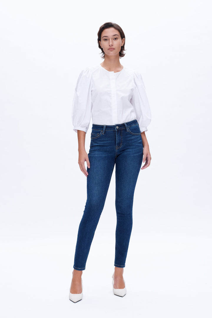 Emily Mid Rise Skinny Denim Jeans