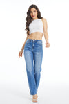 High Rise Straight With Distressed Hem