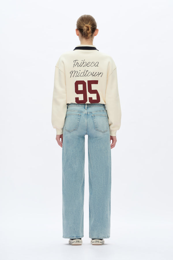 Mid Rise Wide Leg Denim Jeans