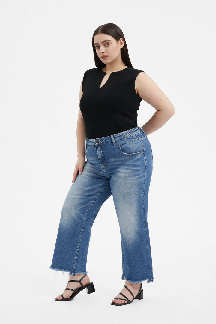 Mary High Rise Straight Cropped Jeans Plus Size