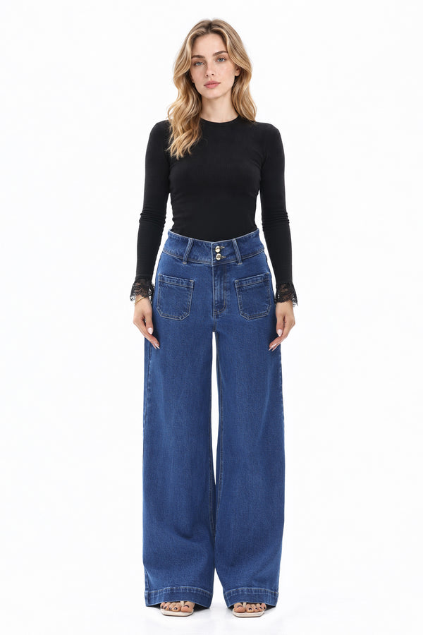 High Rise Wide Leg Jeans