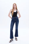 Womens Flare Jeans With Raw Hem-Flare & Bootcut-BAYEAS