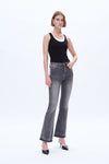 Womens Flare Jeans With Raw Hem-Flare & Bootcut-BAYEAS