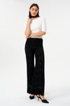 High Rise Lace Rhinestone Wide Leg Jeans