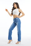 High Rise Straight With Distressed Hem