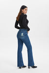 High Rise Bootcut Flare Denim Jeans-Flare & Bootcut-BAYEAS