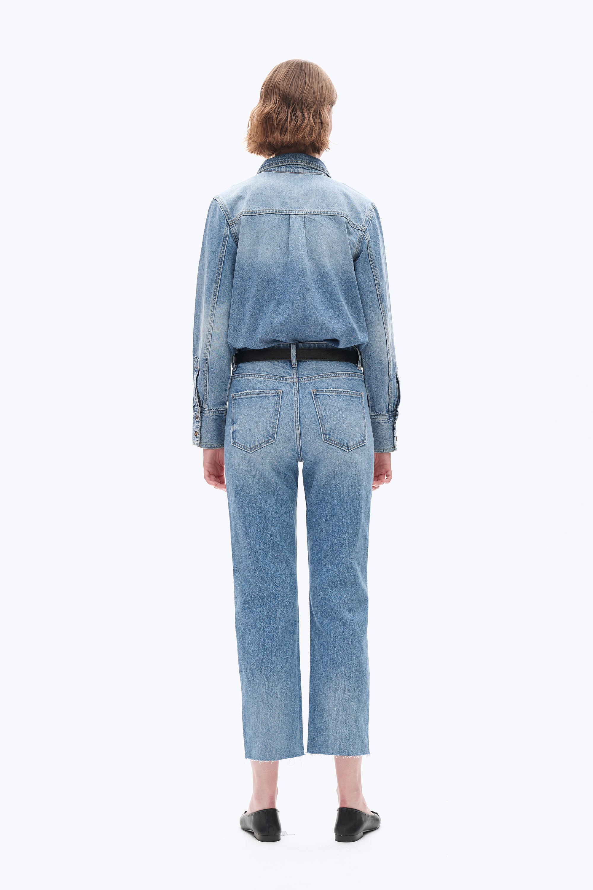 【BAON】Eboli Straight Denim Pants High Rise Straight Denim Jeans – Bayeas