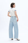 Frayed Hems Drop Crotch Barrel Jeans-Barrel-BAYEAS