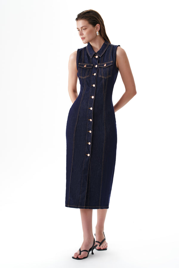 Relaxed Denim Cardigan Dress