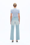 High Rise Embroidered Relaxed Straight Denim Jeans