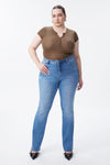 Low Rise Distressed Bootcut Jeans