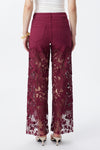 High Rise Ankle Embroidered Lace Wide Leg Jeans