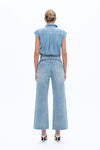 Ultra High Rise Patchwork Embroidered Wide Leg Denim Jeans