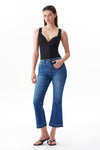 Edgy Mid Rise Flare Jeans