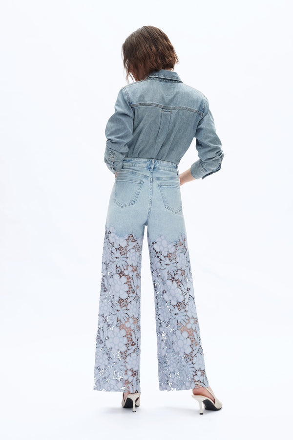 HIGH RISE LACE WIDE LEG-Wide Leg-BAYEAS