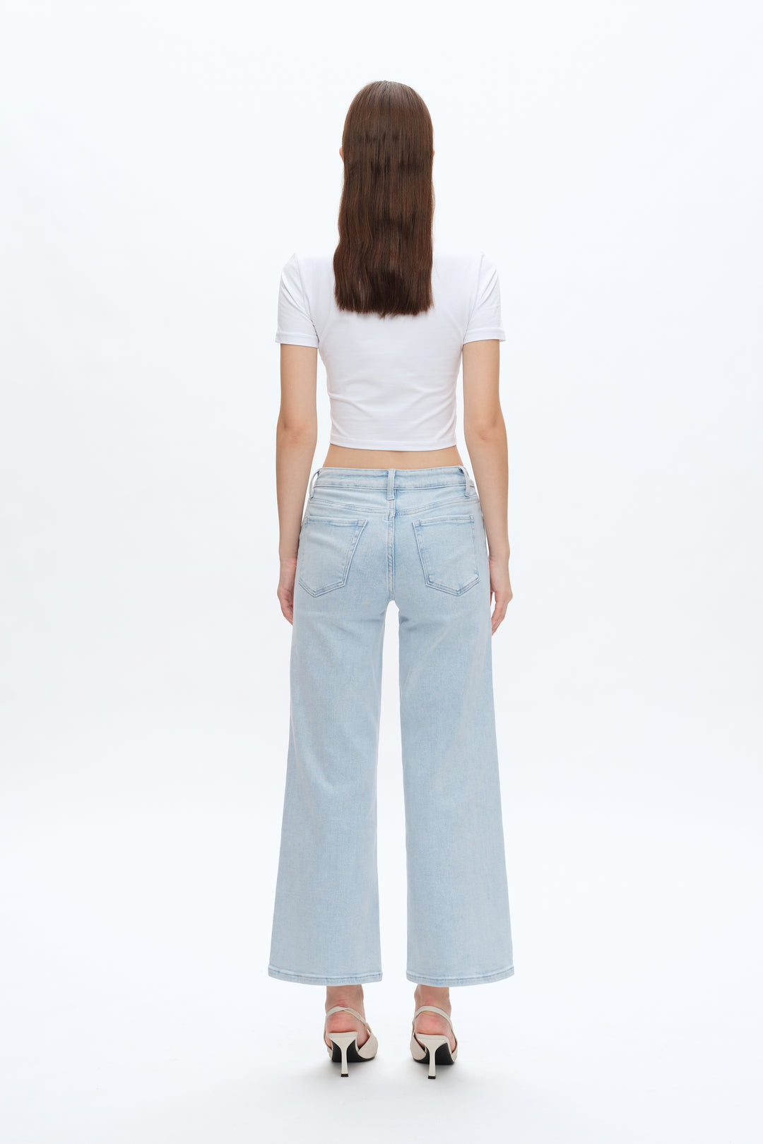 Lisa Mid Rise Wide Leg Denim Jeans