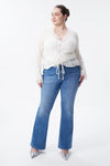 Mid Rise Distressed Bootcut Jeans