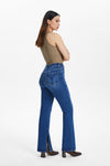 Flare Jeans with Slit Hems-Flare & Bootcut-BAYEAS