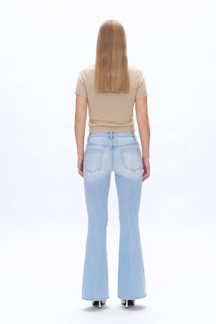 Julia Mid Rise Flare Leg Denim Jeans