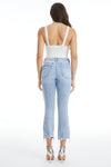 Cropped Distressed Bootcut Jeans