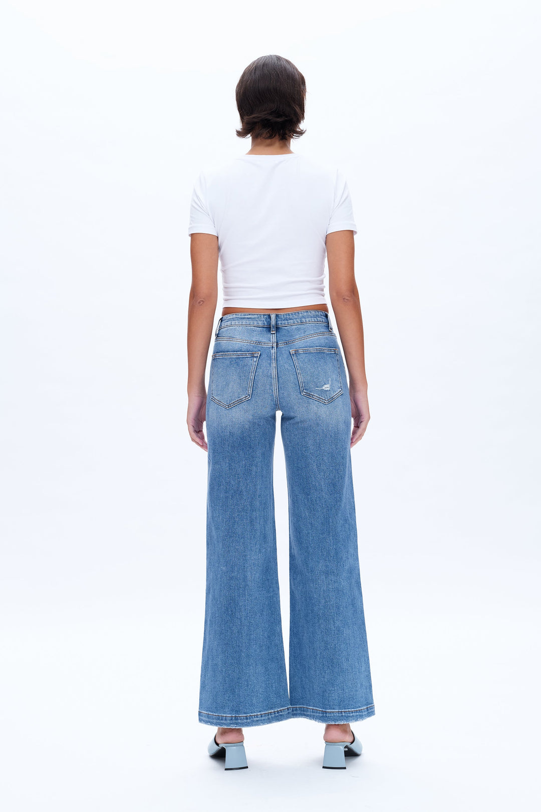 High Rise Wide Leg Denim Jeans