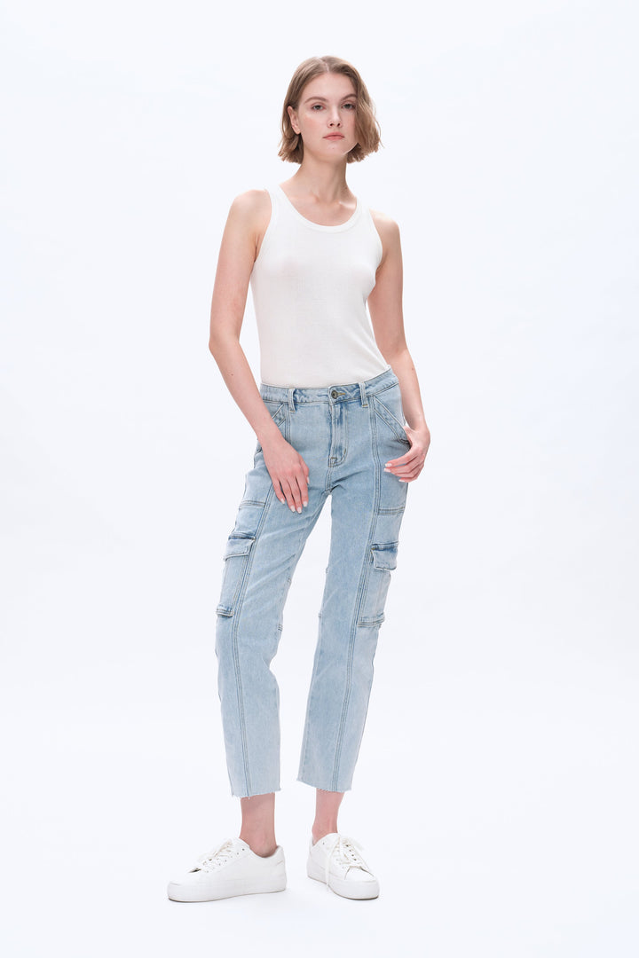 High Rise Straight Leg Denim Jeans