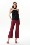 High Rise Cropped Distressed Wide Leg Jeans