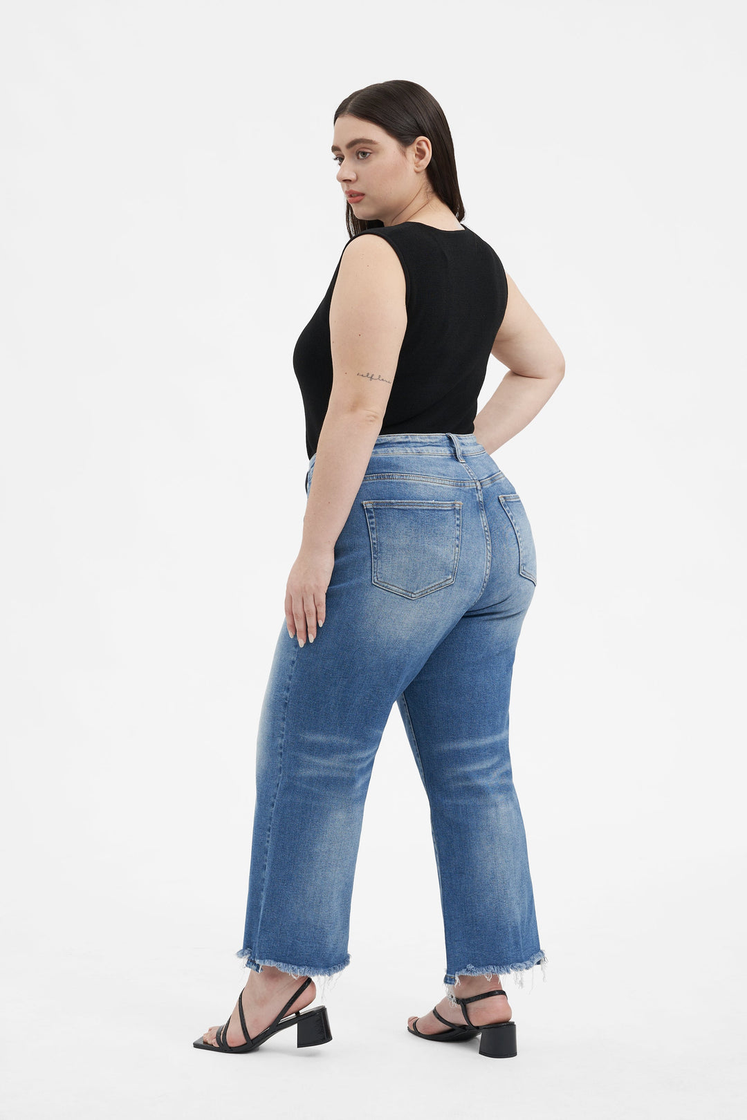 Mary High Rise Straight Cropped Jeans Plus Size