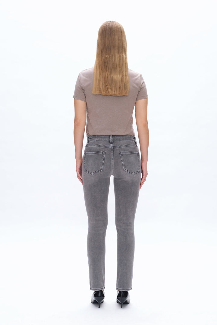 Emily Mid Rise Slim Straight Denim Jeans