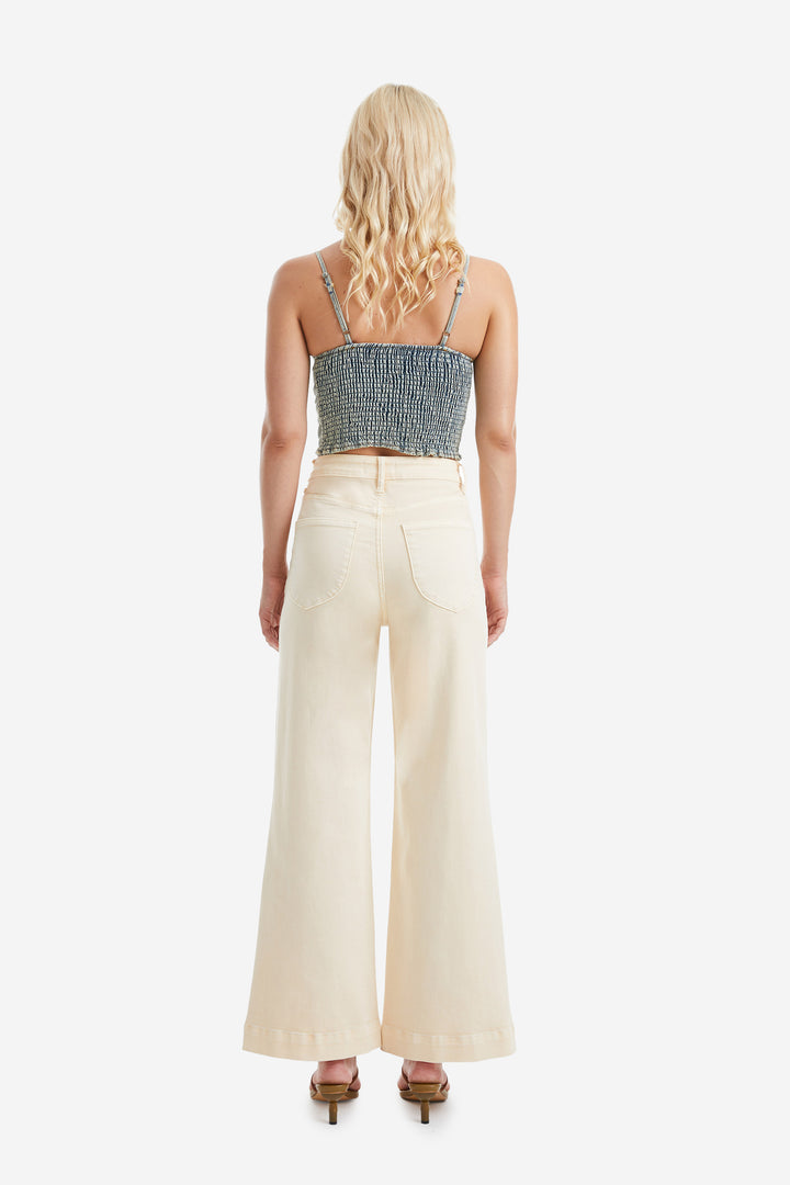 LUNA HIGH RISE WIDE LEG JEANS WITH PATCH POCKET