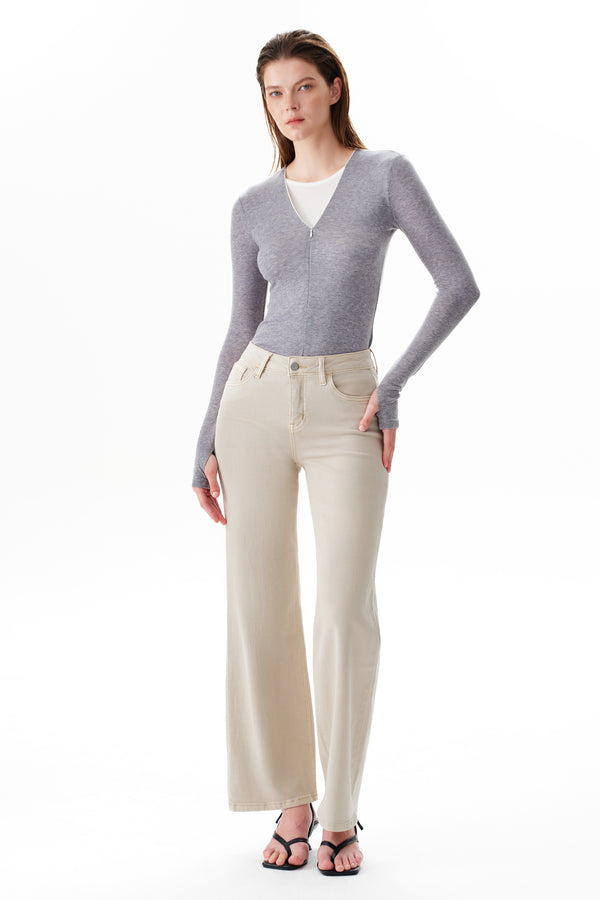 Mid Rise Wide Leg Jeans