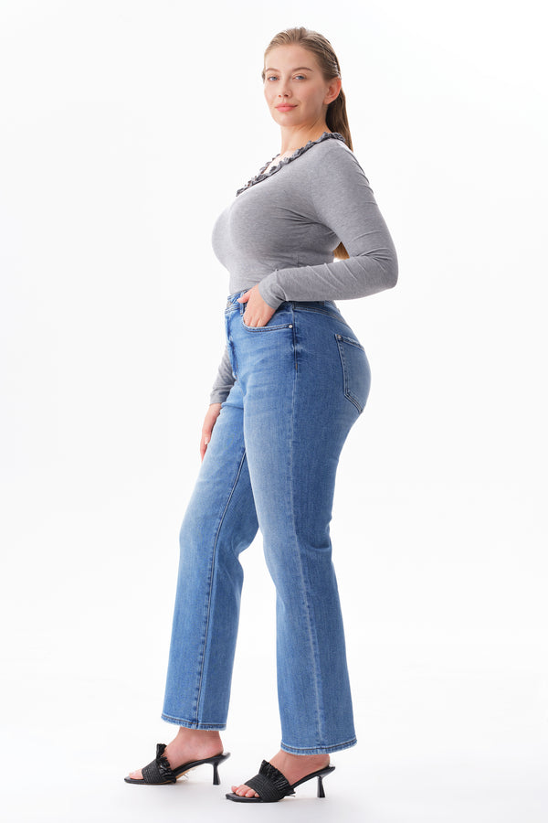 High Rise Vintage Straight Leg Jeans