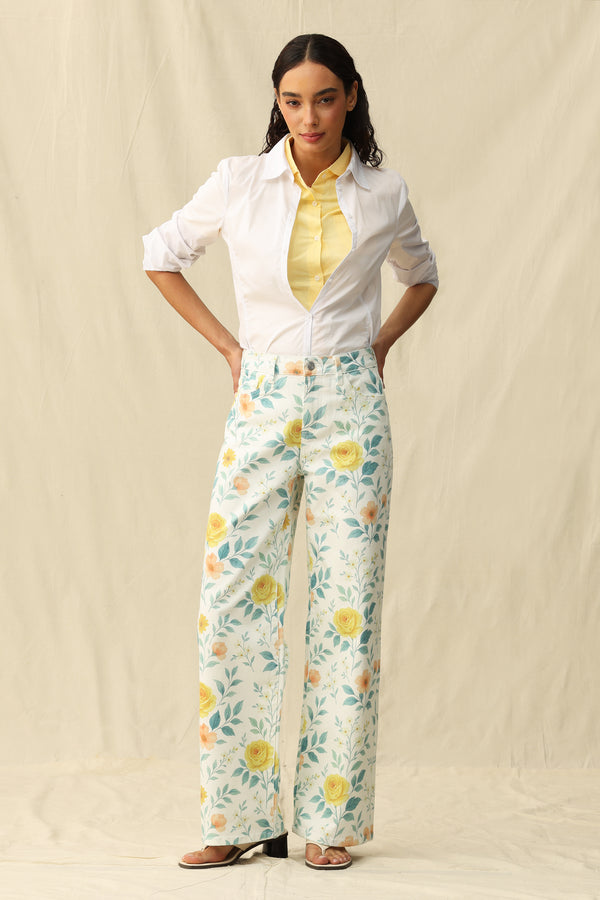 Flora High Rise Wide Leg Woven