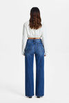 High Rise Wide Leg Distressed Jeans