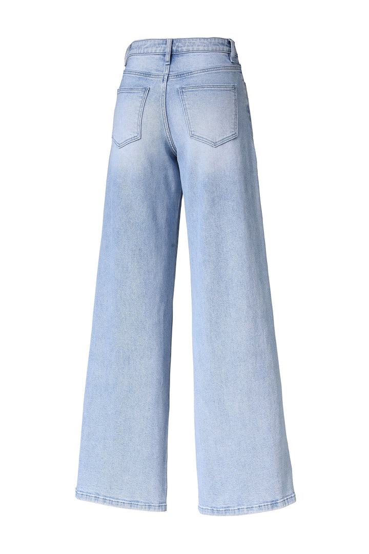 High Rise Drawstring Baggy Denim Jeans