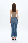 Rita High Rise Frayed Hem Ankle Flare Denim Jeans