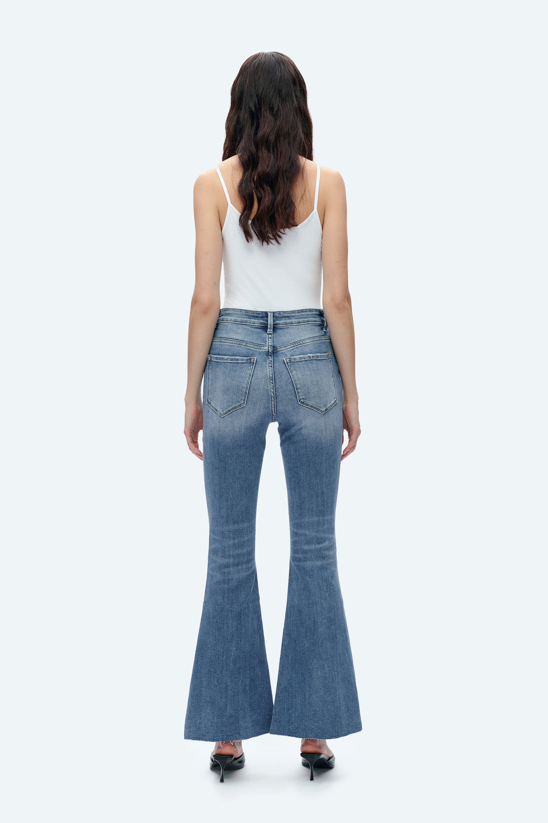 HIGH RISE FLARE DENIM JEANS