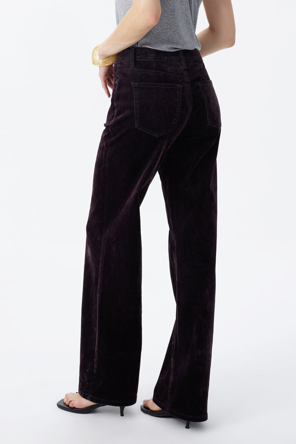 Corduroy Mid Rise Wide Leg Jeans