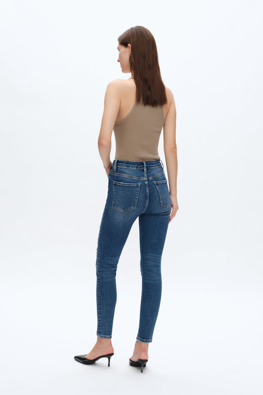 Anna High Rise Distressed Skinny Jeans