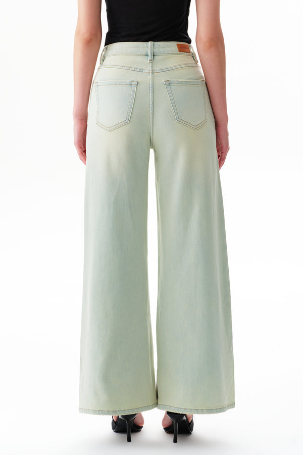 High Rise Slit Wide Leg Jeans
