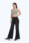 High Rise Wide Leg Denim Jeans With Frayed Hem